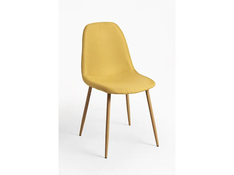 Packs Sillas Comedor - Pack 4 Sillas Teok Tela - Amarillo