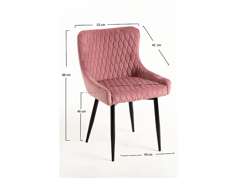 Packs Sillas Comedor - Pack 4 Sillas Sanda Terciopelo - Rosa