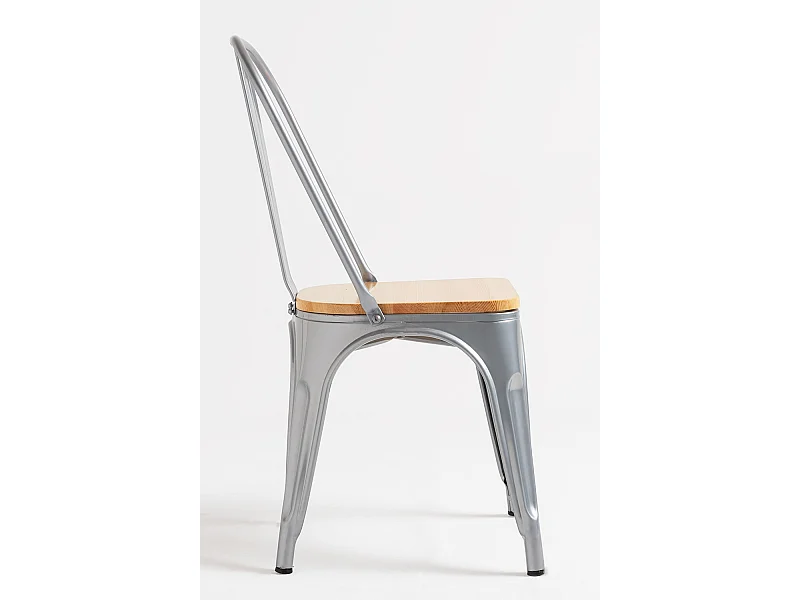 Packs Sillas Comedor - Pack 4 Sillas Torix Madera Natural - Gris metalizado