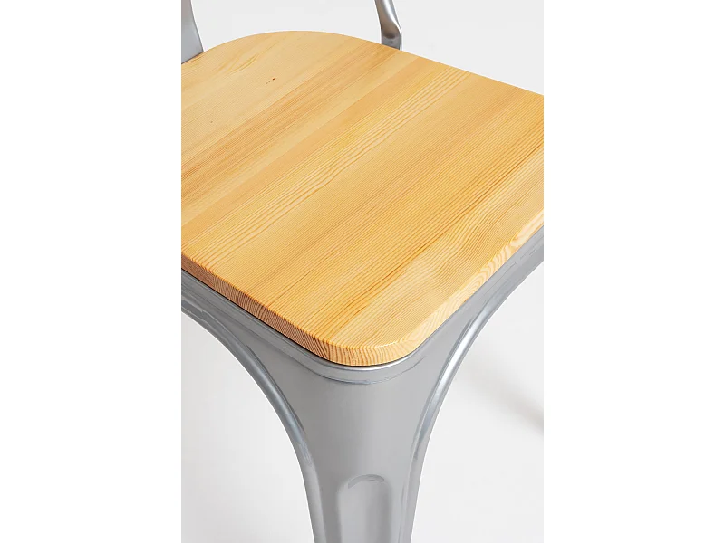 Packs Sillas Comedor - Pack 4 Sillas Torix Madera Natural - Gris metalizado
