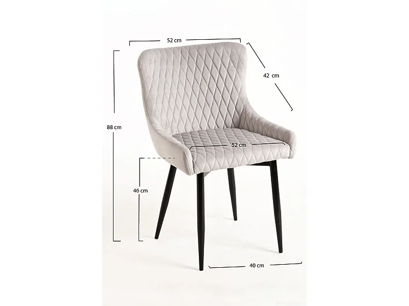 Packs Sillas Comedor - Pack 4 Sillas Sanda Terciopelo - Gris