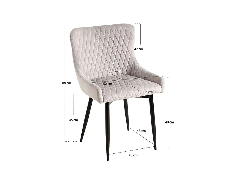 Packs Sillas Comedor - Pack 2 Sillas Sanda Terciopelo - Gris