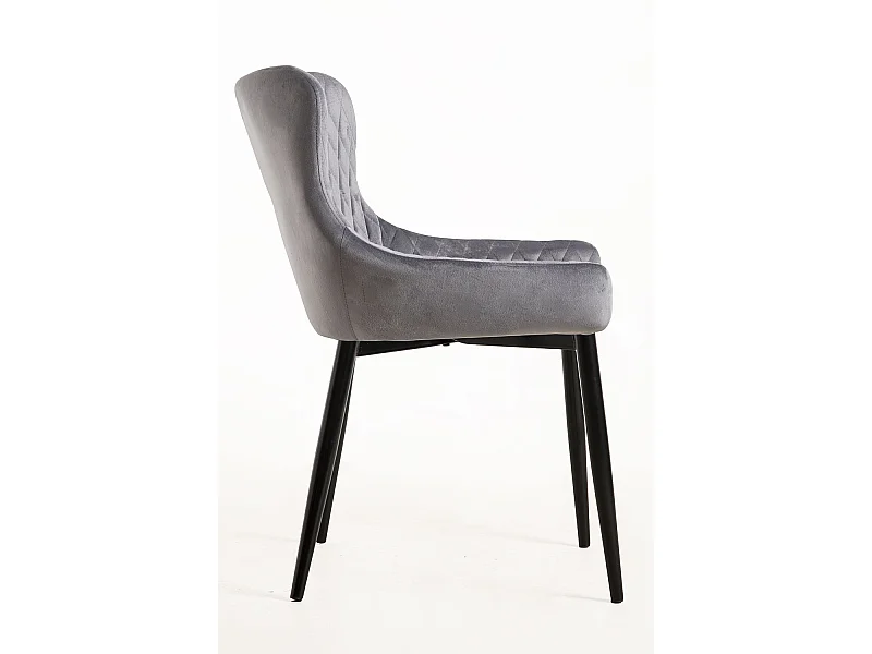 Packs Sillas Comedor - Pack 4 Sillas Sanda Terciopelo - Gris oscuro