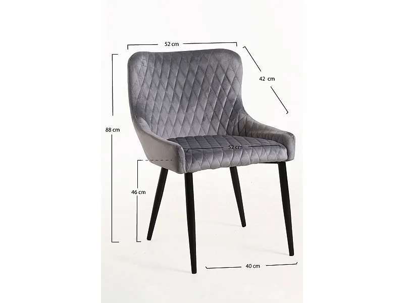 Sillas Comedor - Silla Sanda Terciopelo - Gris oscuro