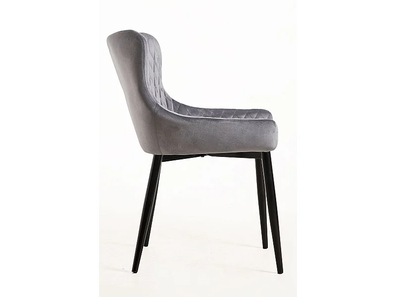 Sillas Comedor - Silla Sanda Terciopelo - Gris oscuro