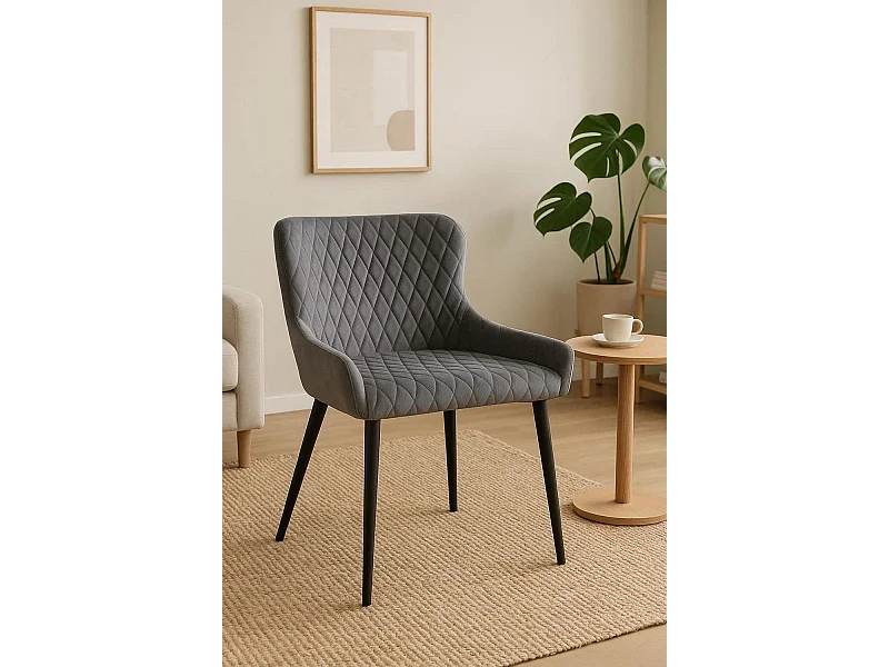Sillas Comedor - Silla Sanda Terciopelo - Gris oscuro