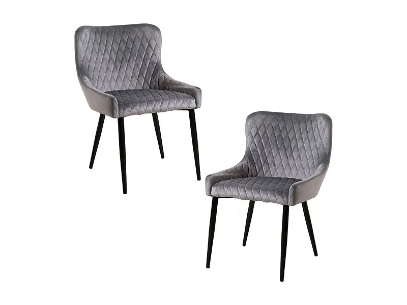 Packs Sillas Comedor - Pack 2 Sillas Sanda Terciopelo - Gris oscuro