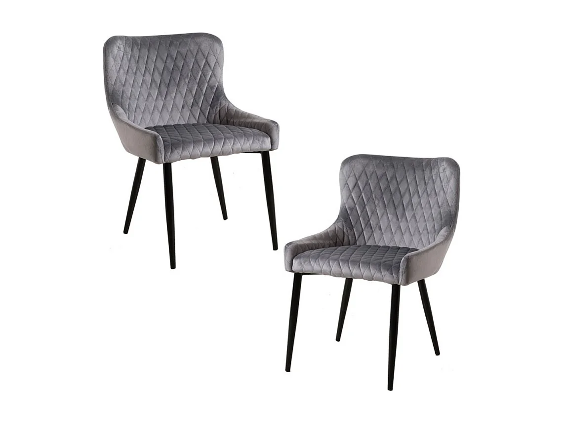 Packs Sillas Comedor - Pack 2 Sillas Sanda Terciopelo - Gris oscuro