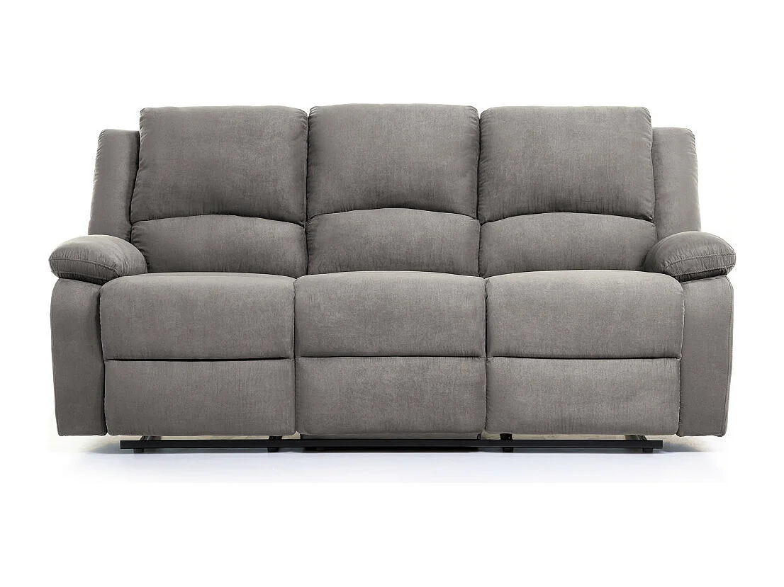 Canapé de Relaxation électrique 3 places Microfibre Léo - L193 x 93 x 96cm - Loungitude