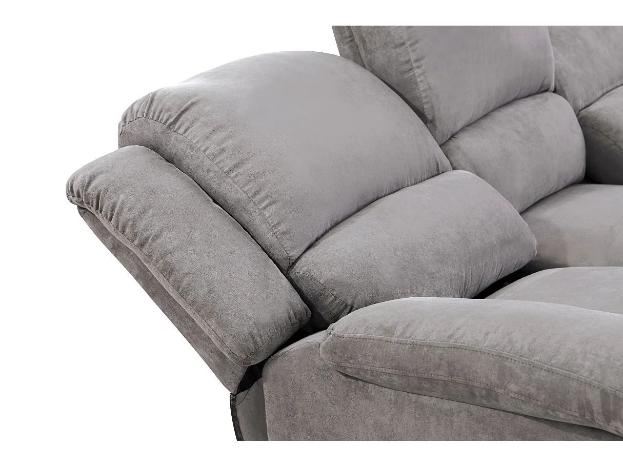 Canapé de Relaxation électrique 3 places Microfibre Léo - L193 x 93 x 96cm - Loungitude