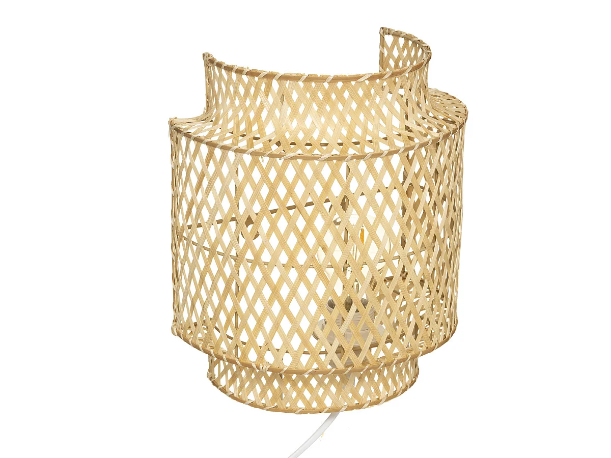 Lot de 2 Appliques murales en Bambou naturel H 28 cm