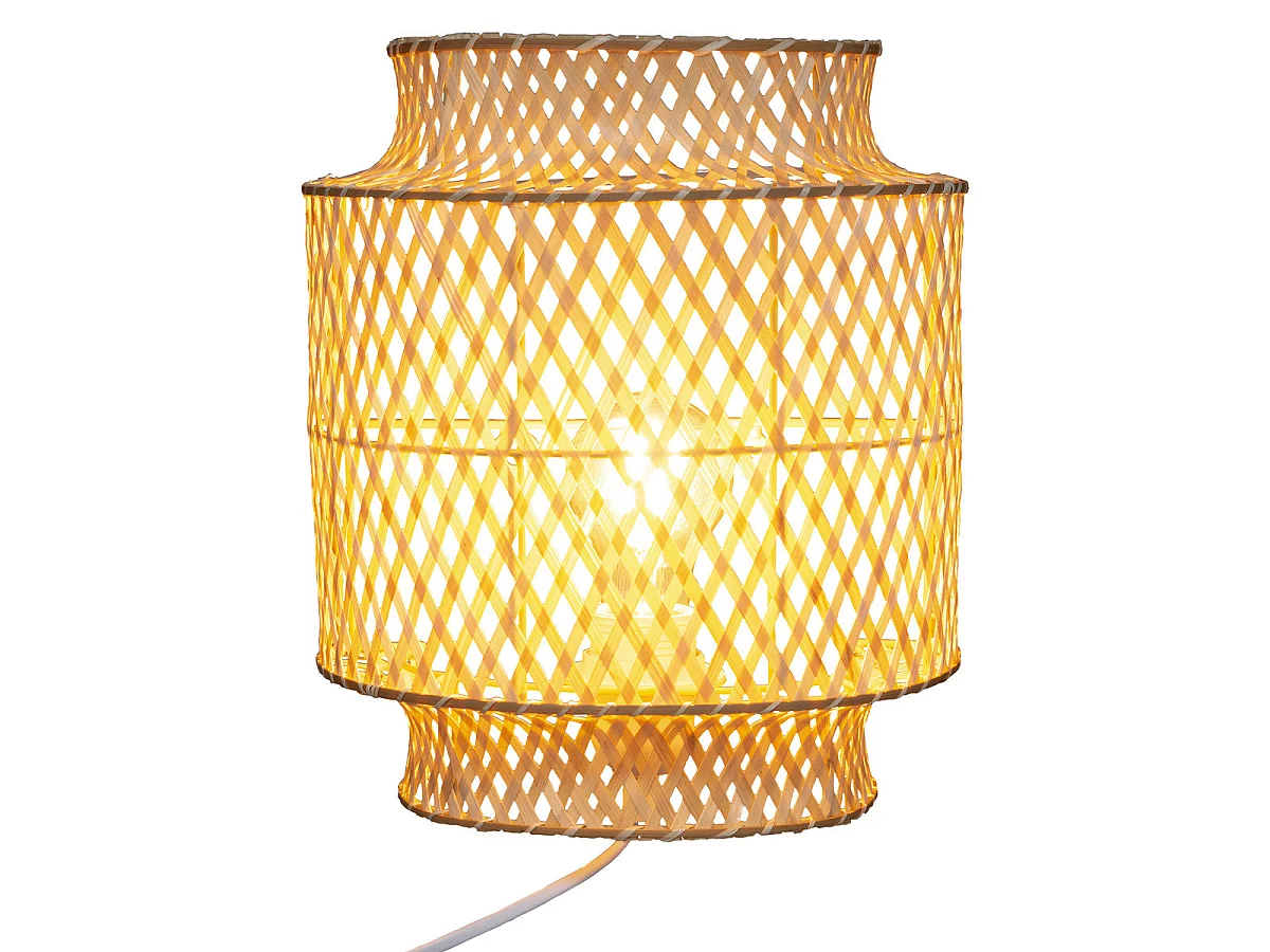 Lot de 2 Appliques murales en Bambou naturel H 28 cm