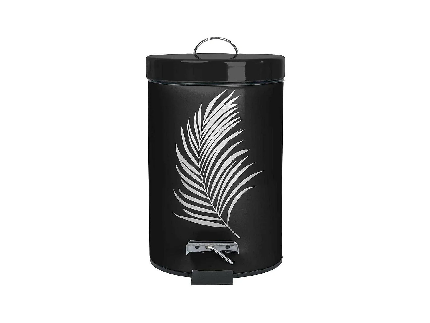Poubelle à Pédale Imprimée "Orbella" 3L Noir & Argent