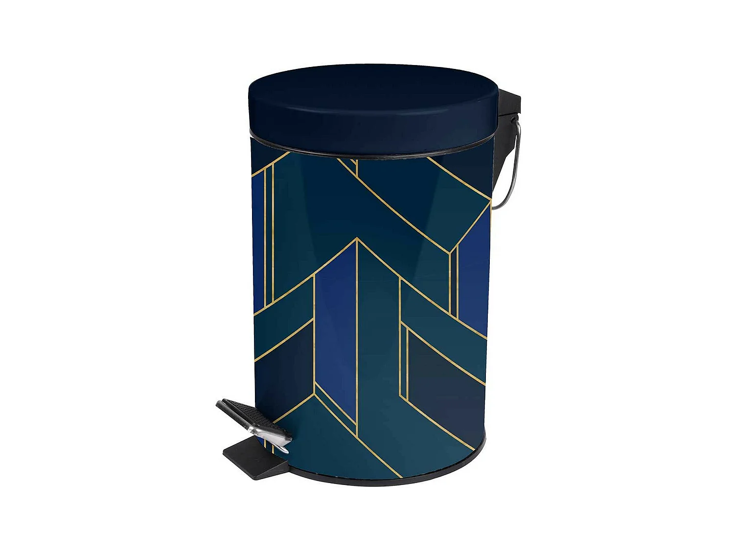 Poubelle à Pédale Imprimée "Achille" 3L Vert & Bleu