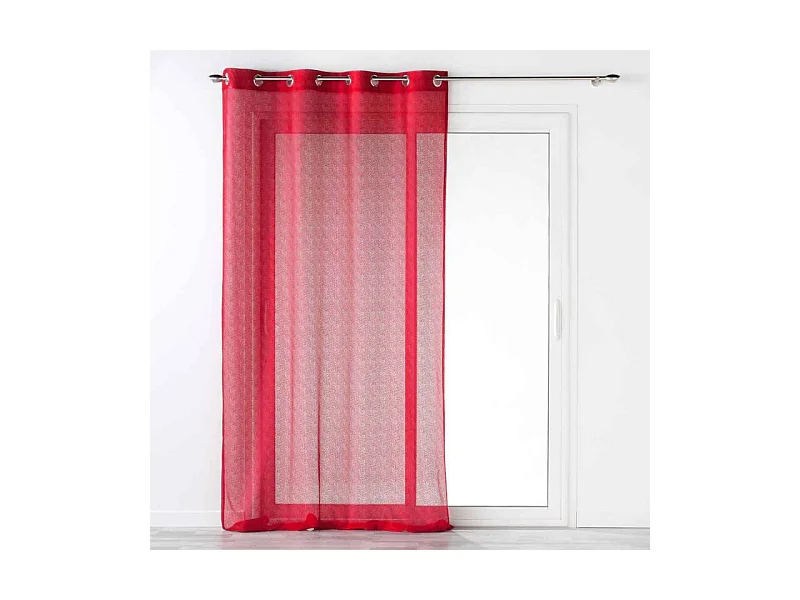 Rideau Voilage à Œillets "Castille" 140x280cm Rouge