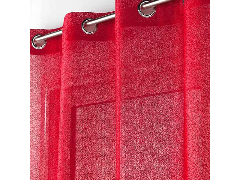 Rideau Voilage à Œillets "Castille" 140x280cm Rouge