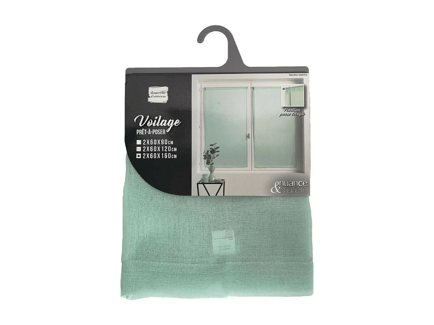 Paire de Voilages "Sandra" 60x160cm Menthe