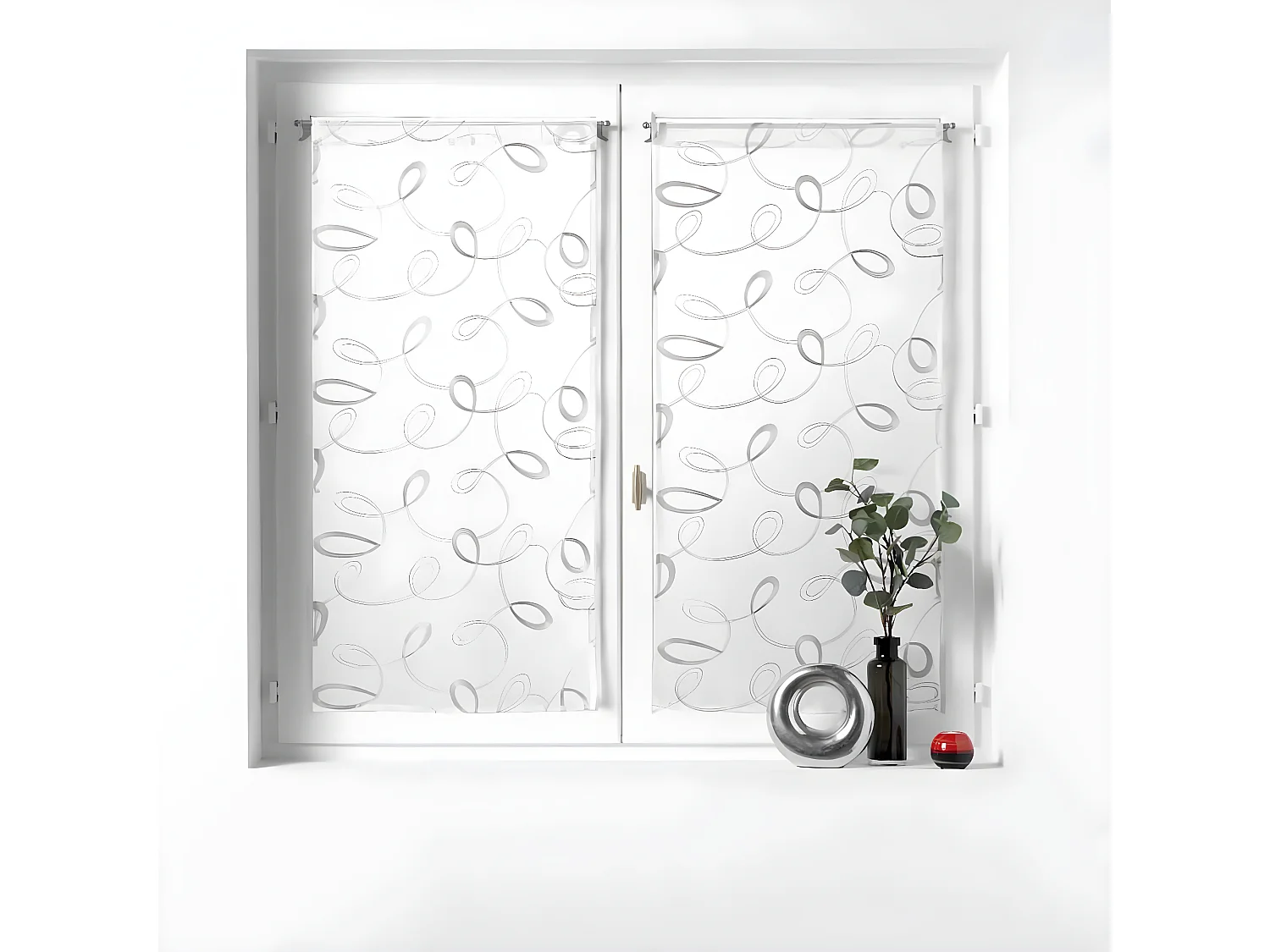 Paire de Voilages "Hoops" 60x160cm Gris