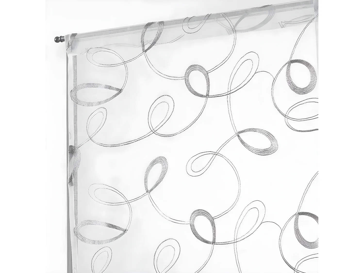 Paire de Voilages "Hoops" 60x160cm Gris