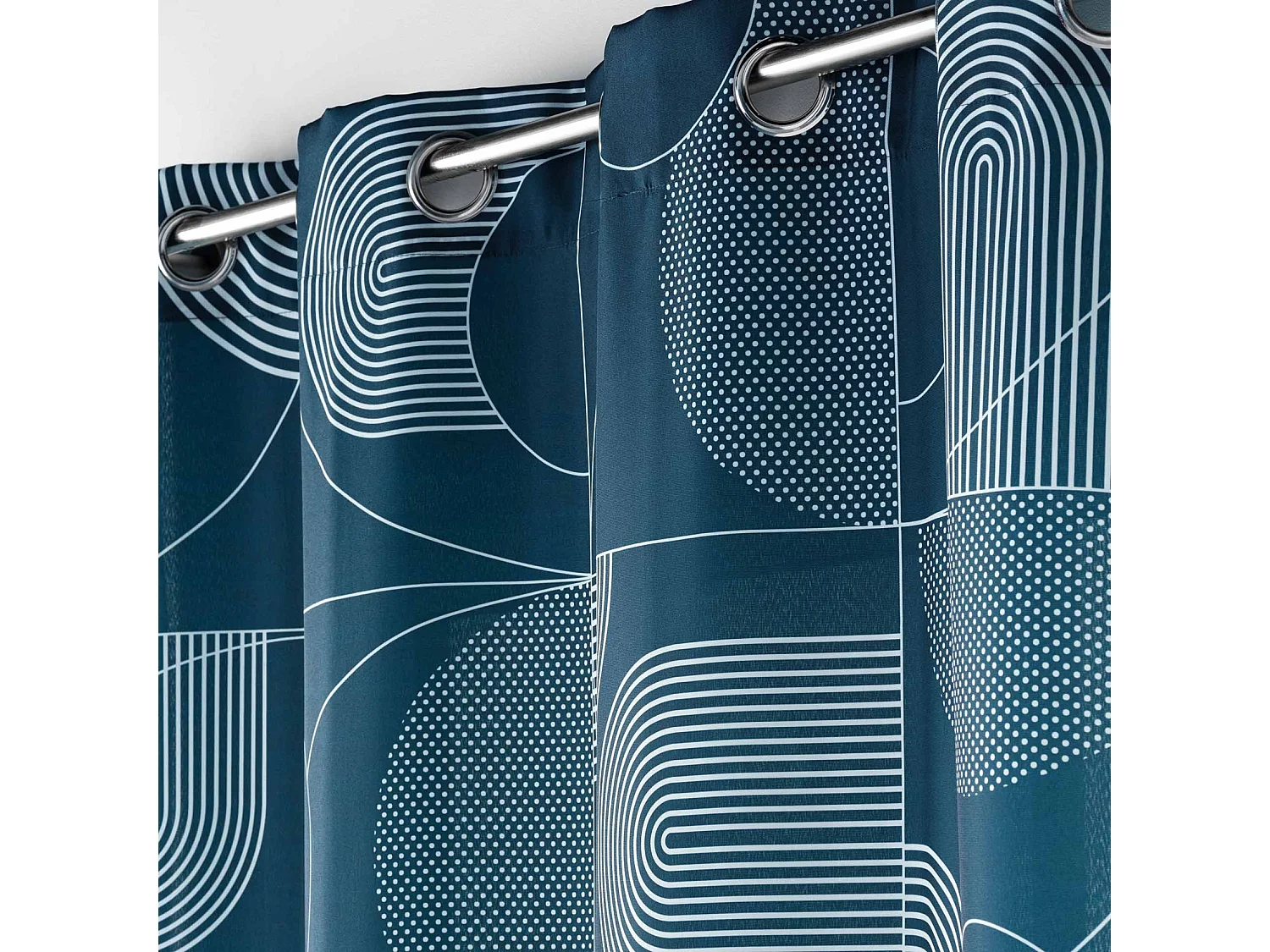 Rideau à Œillets "Esquisse" 140x260cm Bleu