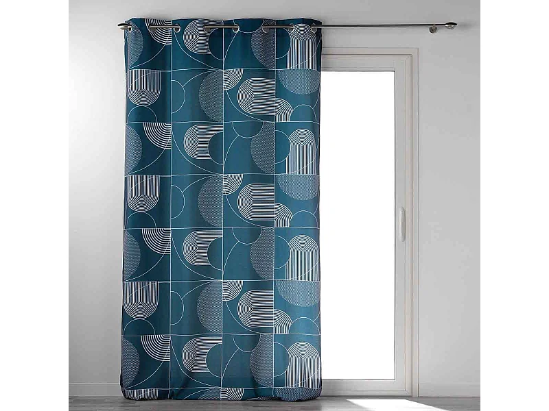 Rideau à Œillets "Esquisse" 140x260cm Bleu