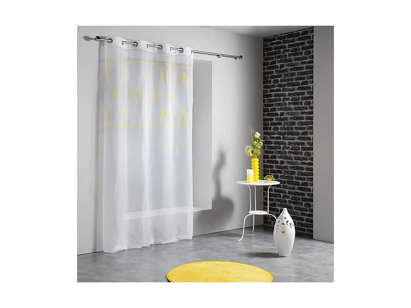 Rideau Voilage "Hélix" 140x240cm Jaune