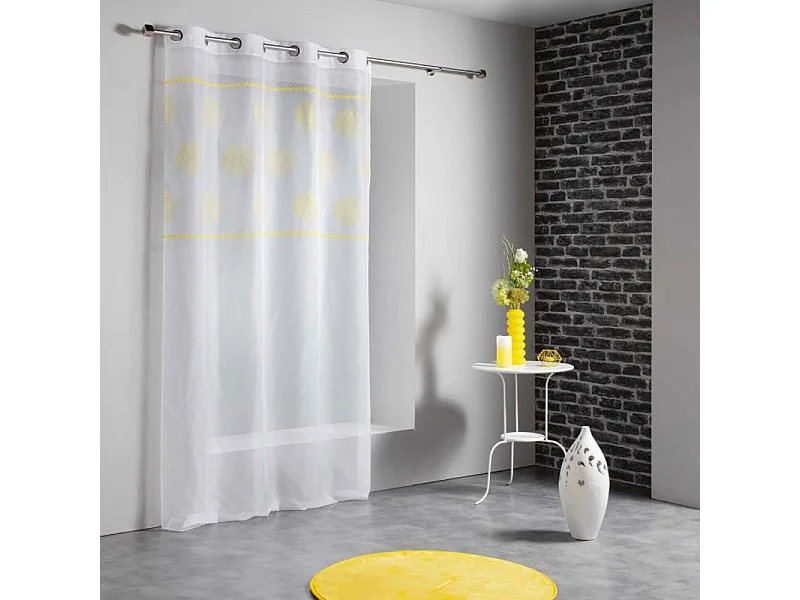 Rideau Voilage "Hélix" 140x240cm Jaune