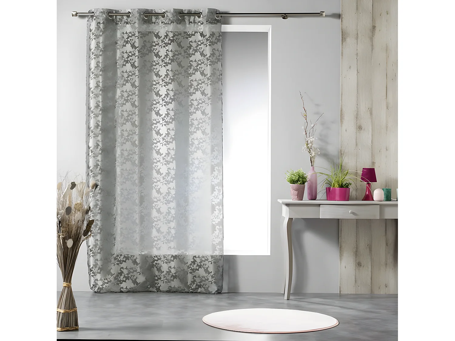 Rideau Voilage "Sunflower" 140x240cm Gris