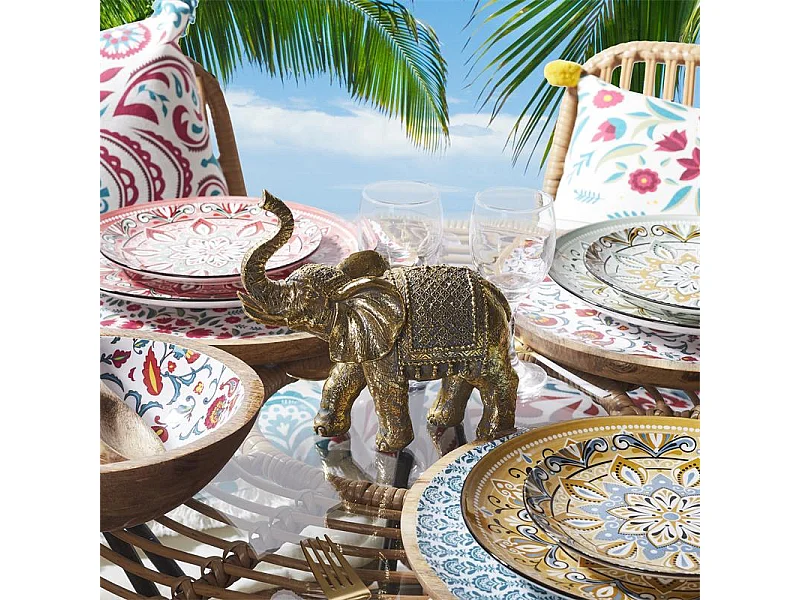 Statuette Déco "Éléphant" 21cm Doré