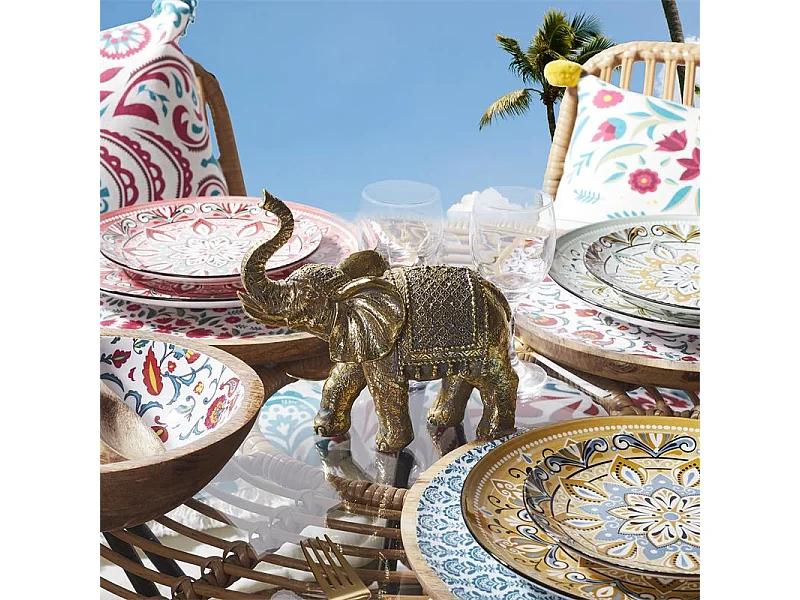 Statuette Déco "Éléphant" 21cm Doré