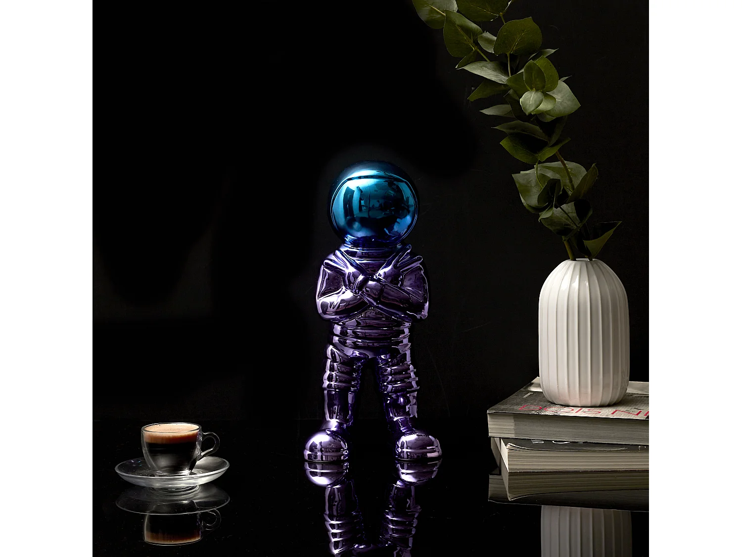 Astronaute Electroplate H33cm Multicolore