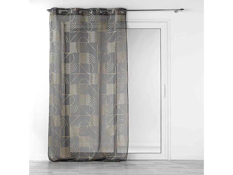 Rideau Voilage à Œillets "Lineor" 140x280cm Anthracite