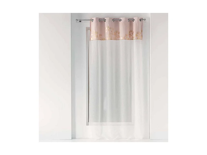 Rideau Voilage à Œillets "Milarose" 140x240cm Dragée