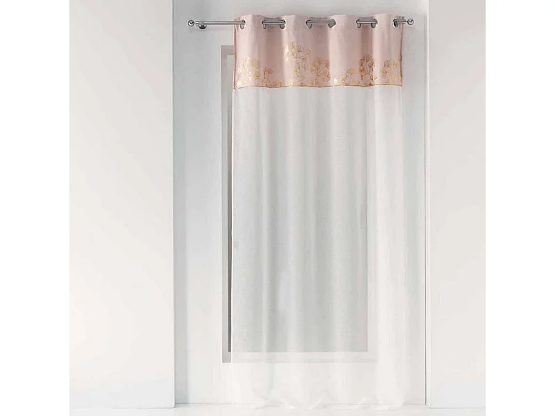 Rideau Voilage à Œillets "Milarose" 140x240cm Dragée