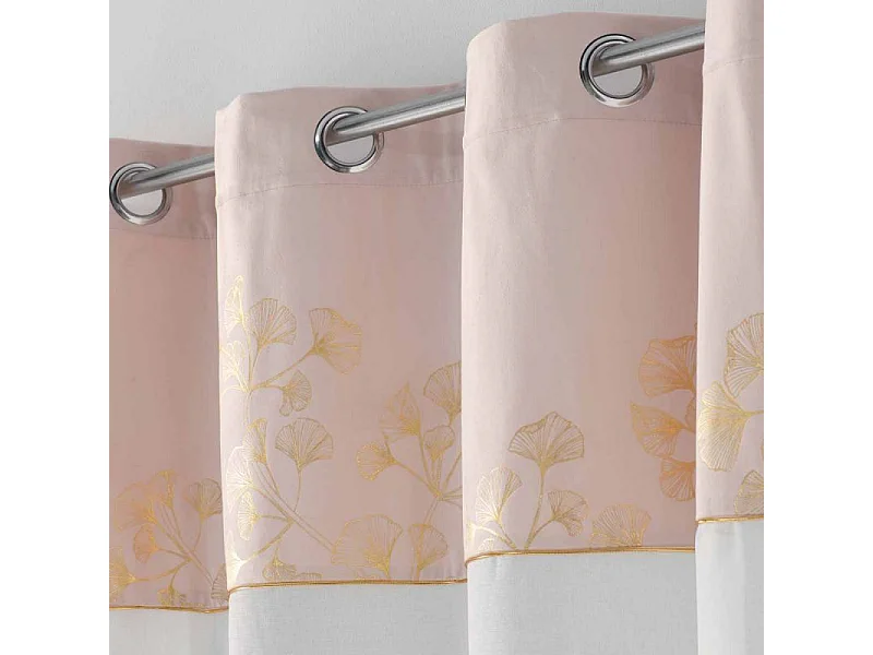 Rideau Voilage à Œillets "Milarose" 140x240cm Dragée