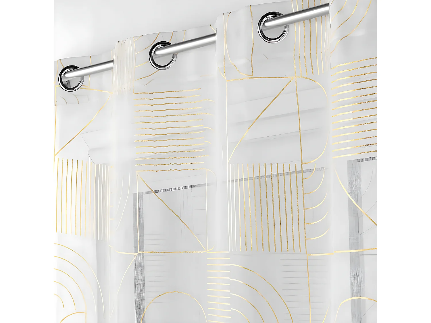 Rideau Voilage à Œillets "Lineor" 140x240cm Blanc