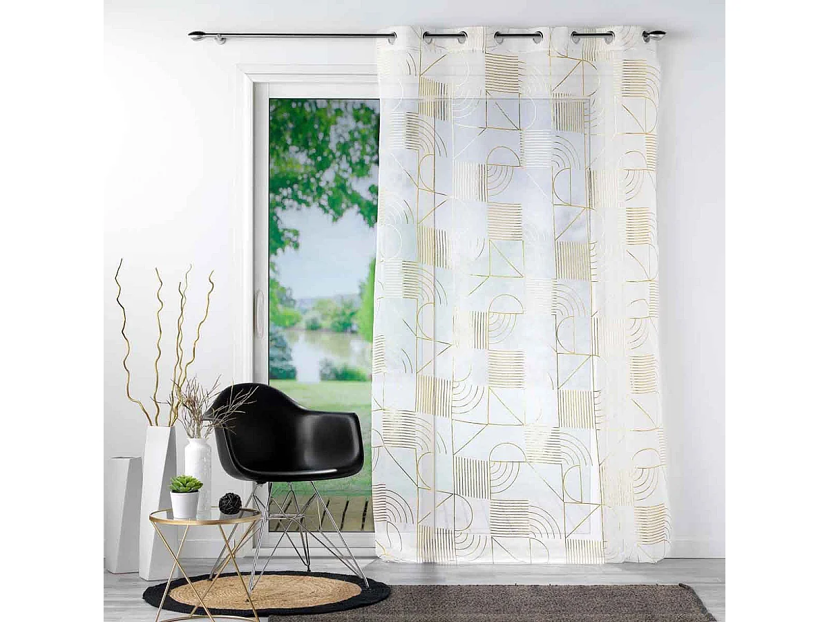 Rideau Voilage à Œillets "Lineor" 140x240cm Blanc