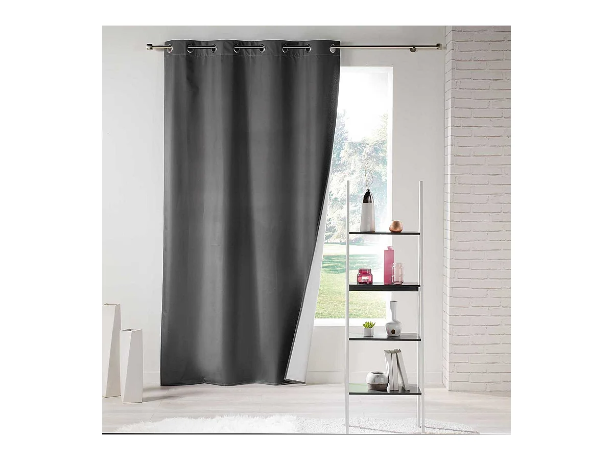 Rideau Isolant à Œillets "Icemount" 140x260cm Anthracite