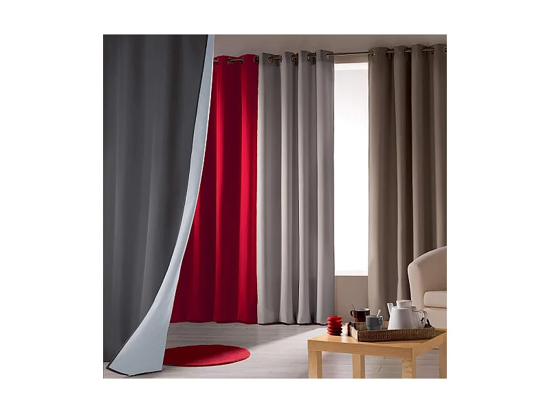 Rideau Isolant à Œillets "Icemount" 140x260cm Anthracite