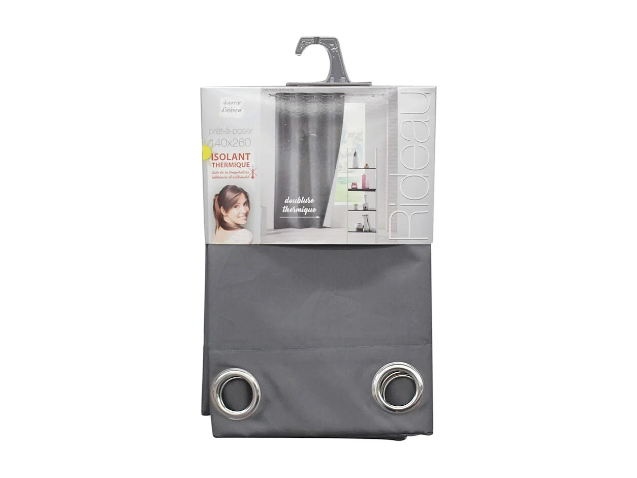 Rideau Isolant à Œillets "Icemount" 140x260cm Anthracite