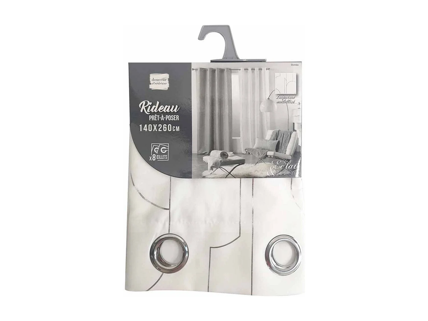 Rideau Voilage à Œillets "Domea" 140x260cm Blanc