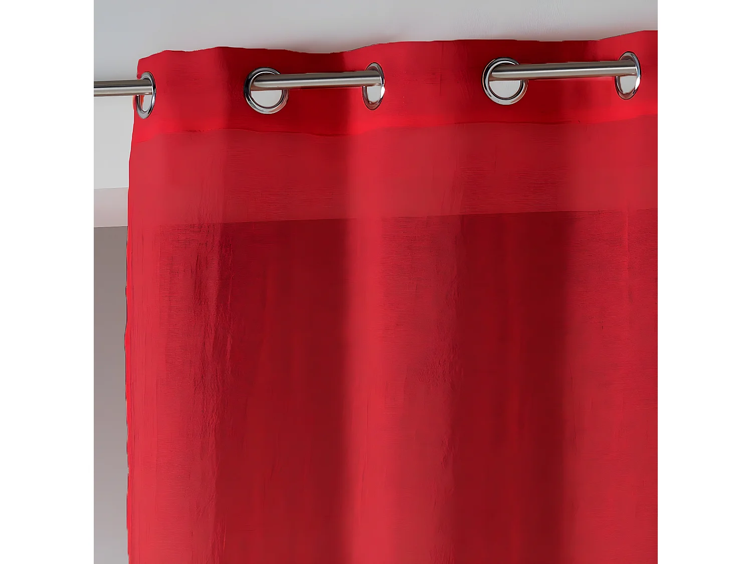 Rideau Voilage Étamine "Telma" 140x280cm Rouge