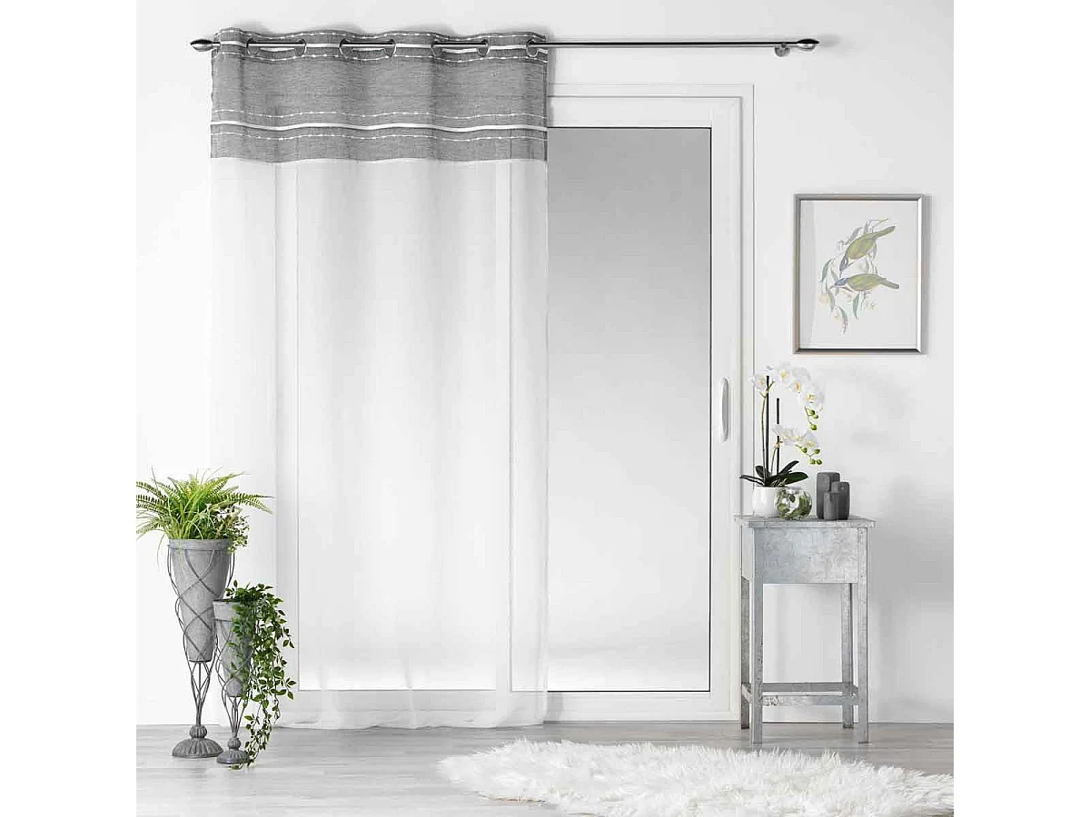 Rideau Voilage à Œillets "Aloria" 140x280cm Blanc