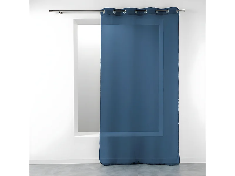 Rideau Voilage Étamine "Telma" 140x280cm Bleu Marine