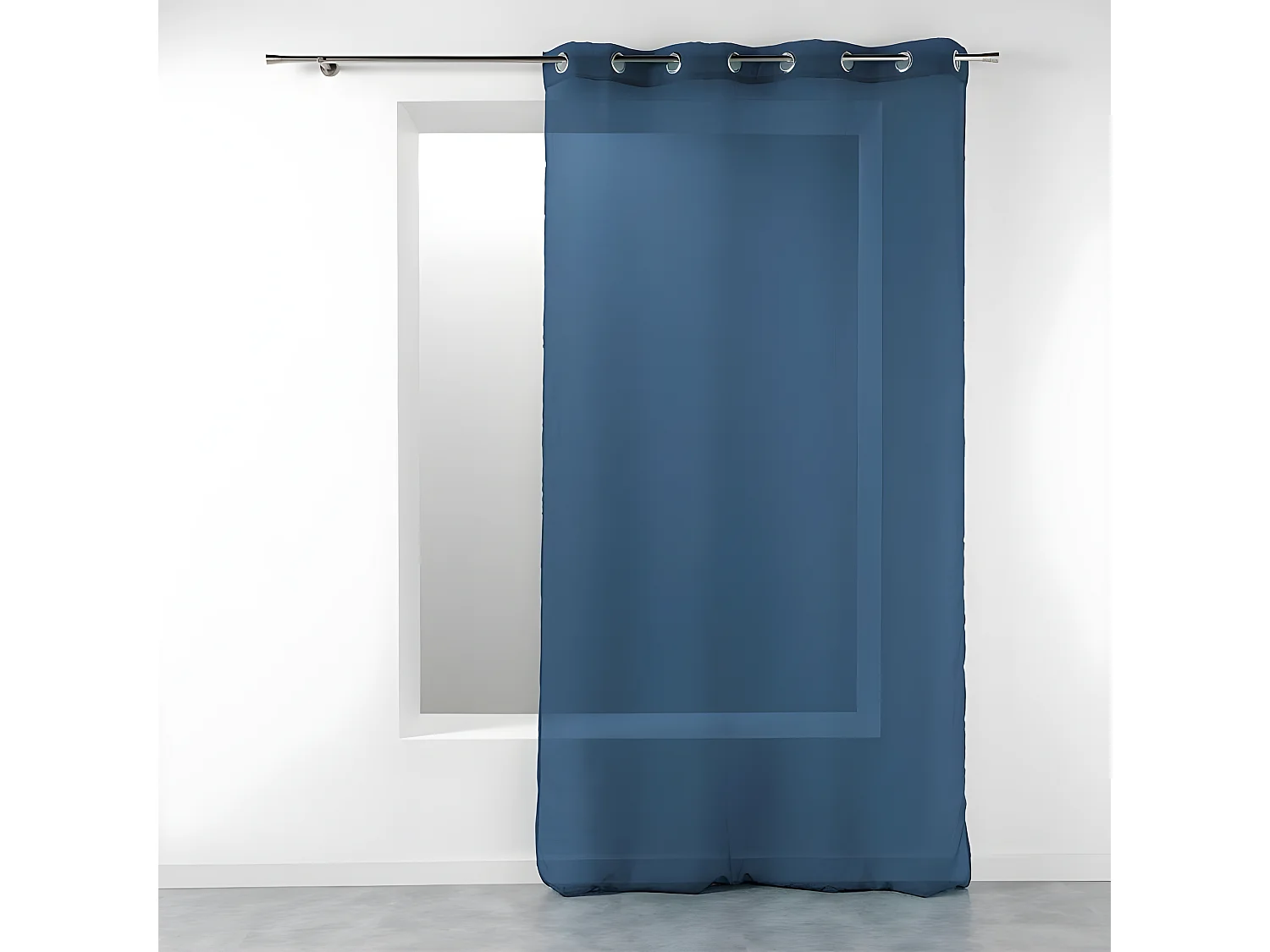 Rideau Voilage Étamine "Telma" 140x280cm Bleu Marine