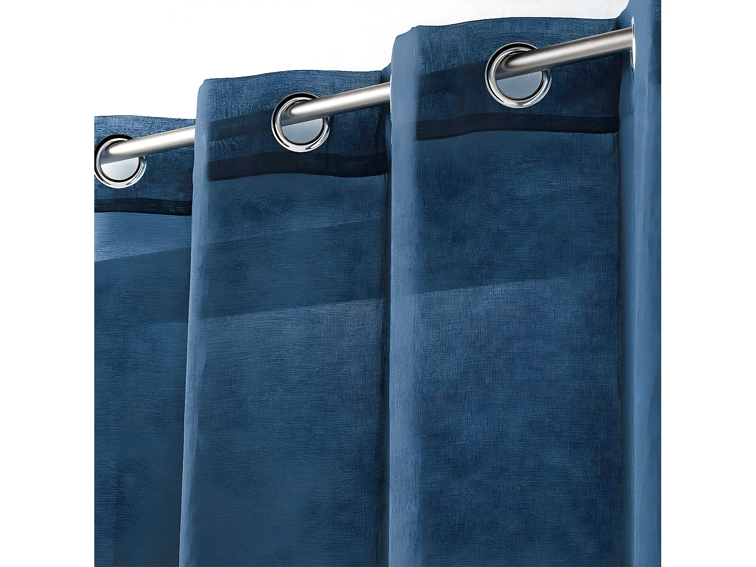 Rideau Voilage Étamine "Telma" 140x280cm Bleu Marine