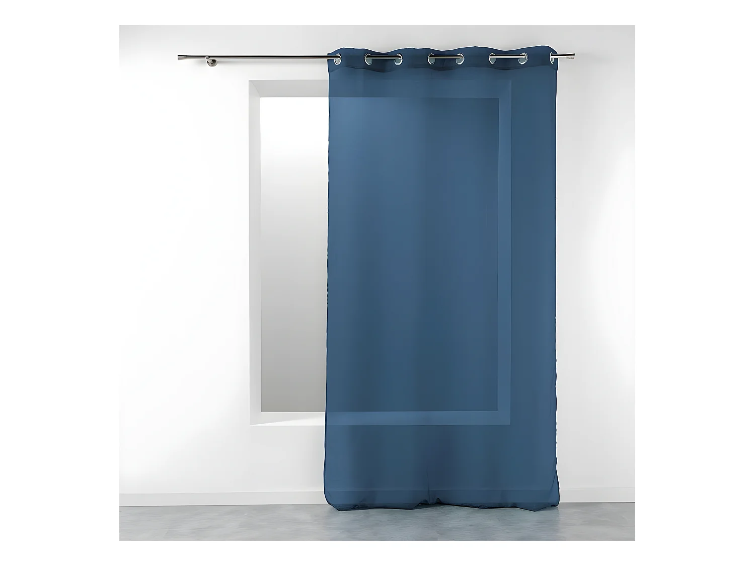 Rideau Voilage Étamine "Telma" 140x280cm Bleu Marine