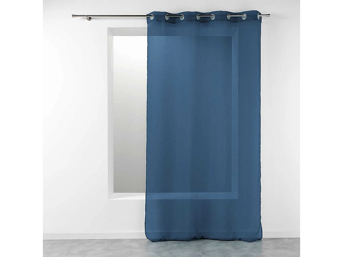 Rideau Voilage Étamine "Telma" 140x280cm Bleu Marine