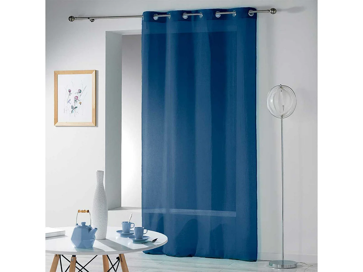 Rideau Voilage Étamine "Telma" 140x280cm Bleu Marine