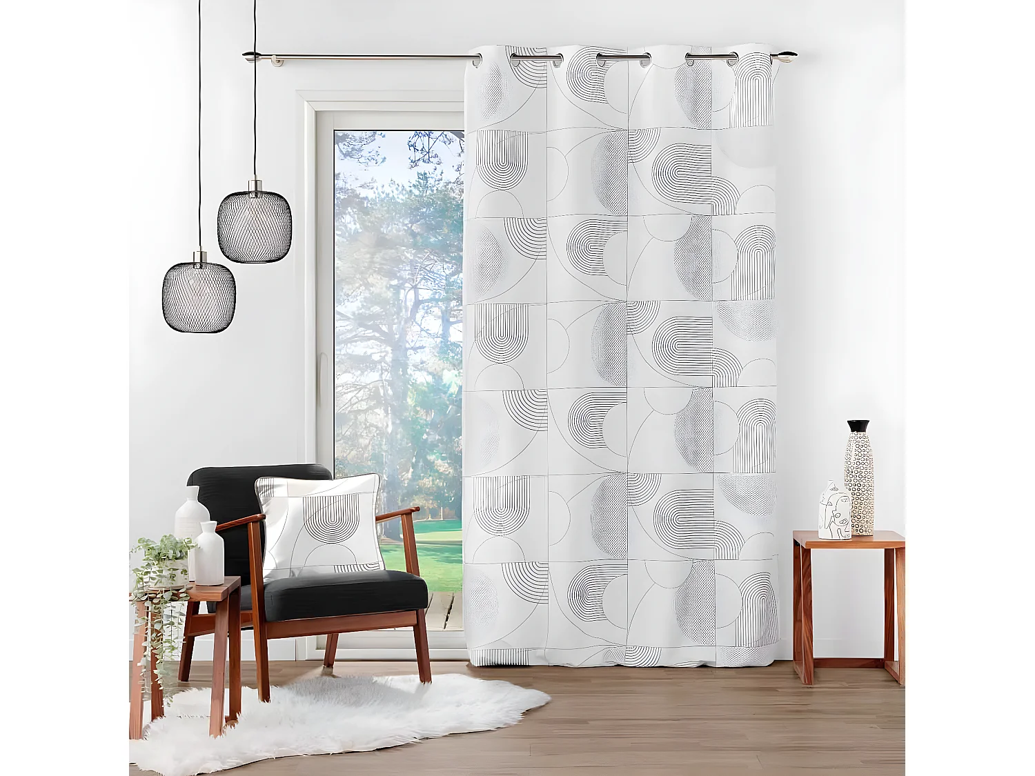 Rideau à Œillets "Esquisse" 140x260cm Blanc